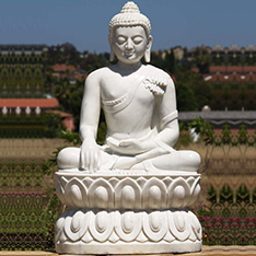 natural white marble sitting buddha statue